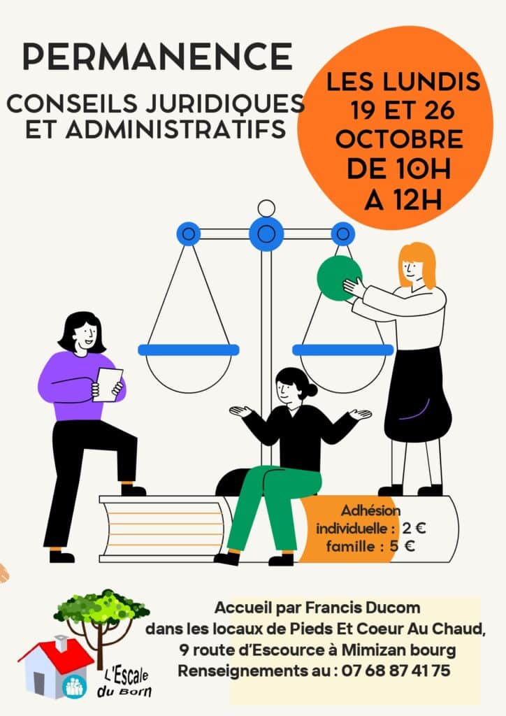 Conseils juridiques et administratifs les 19 et 26 octobre